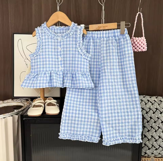 Set celeste cuadrille