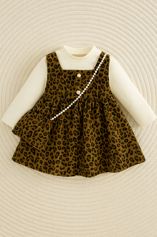 Vestido animal print 3 piezas