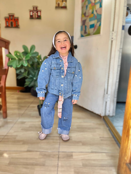 Chaqueta perlas oversize