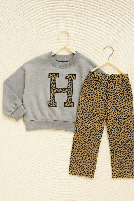Set leopardo gris